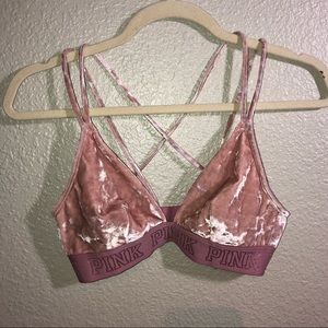 victorias secret pink velvet bralette